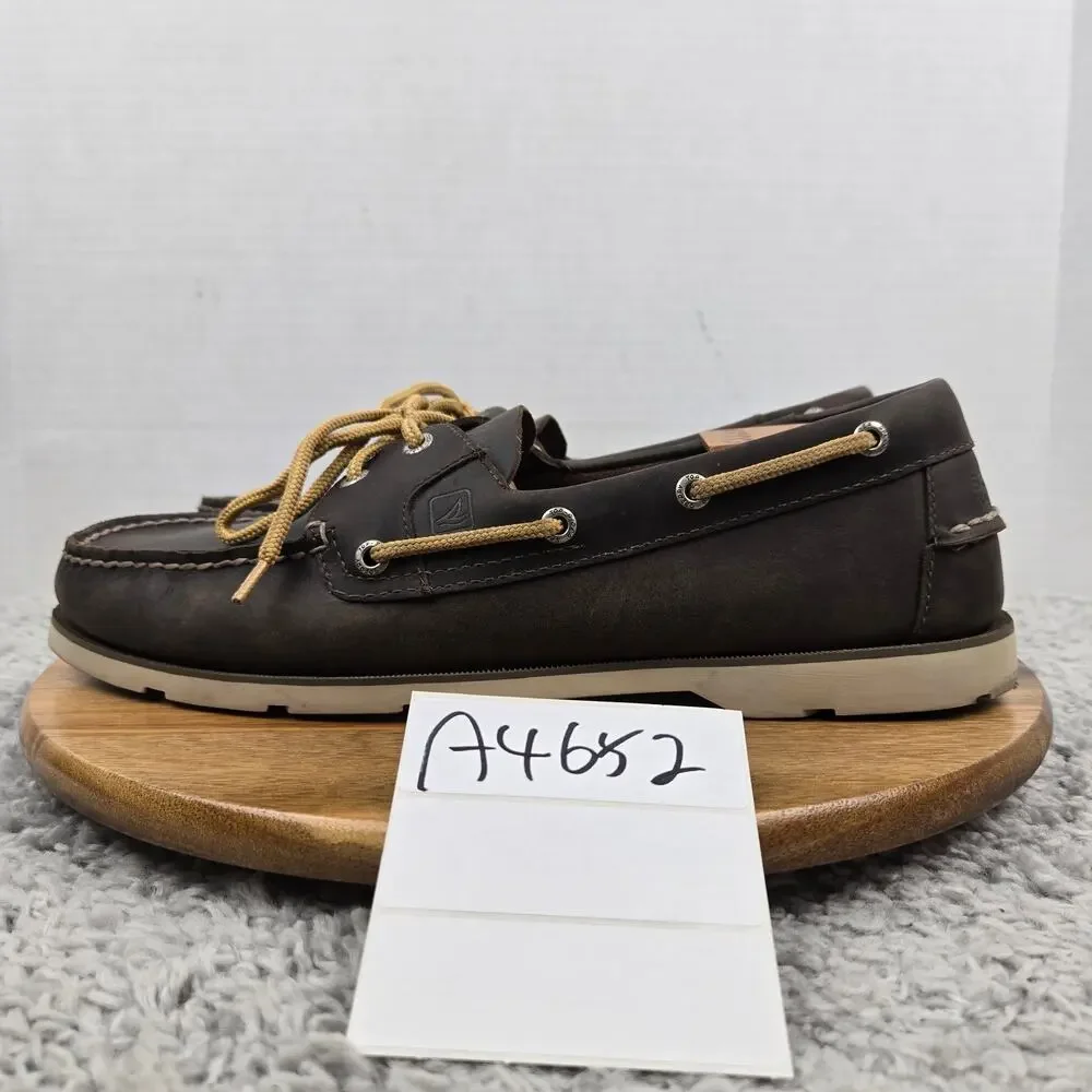 Sperry Top Sider Men 12M Authentic Original 2-Eye Brown Leather Casual Boat Shoe